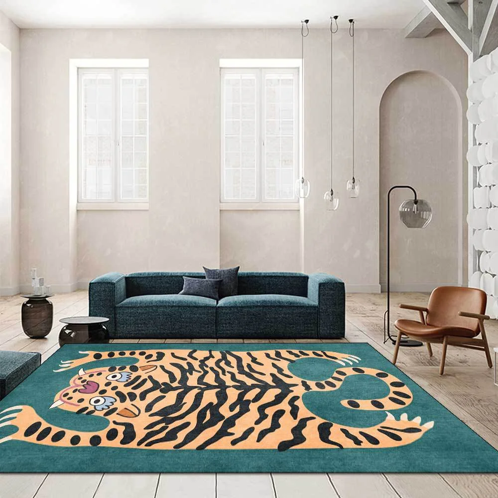 3D Leopard Tiger Lion Cat Non-slip Area Rugs Large Mat Rugs for Living Room Comfortable Carpet Soft Floor Mat Rugs for Bedroom 121-1