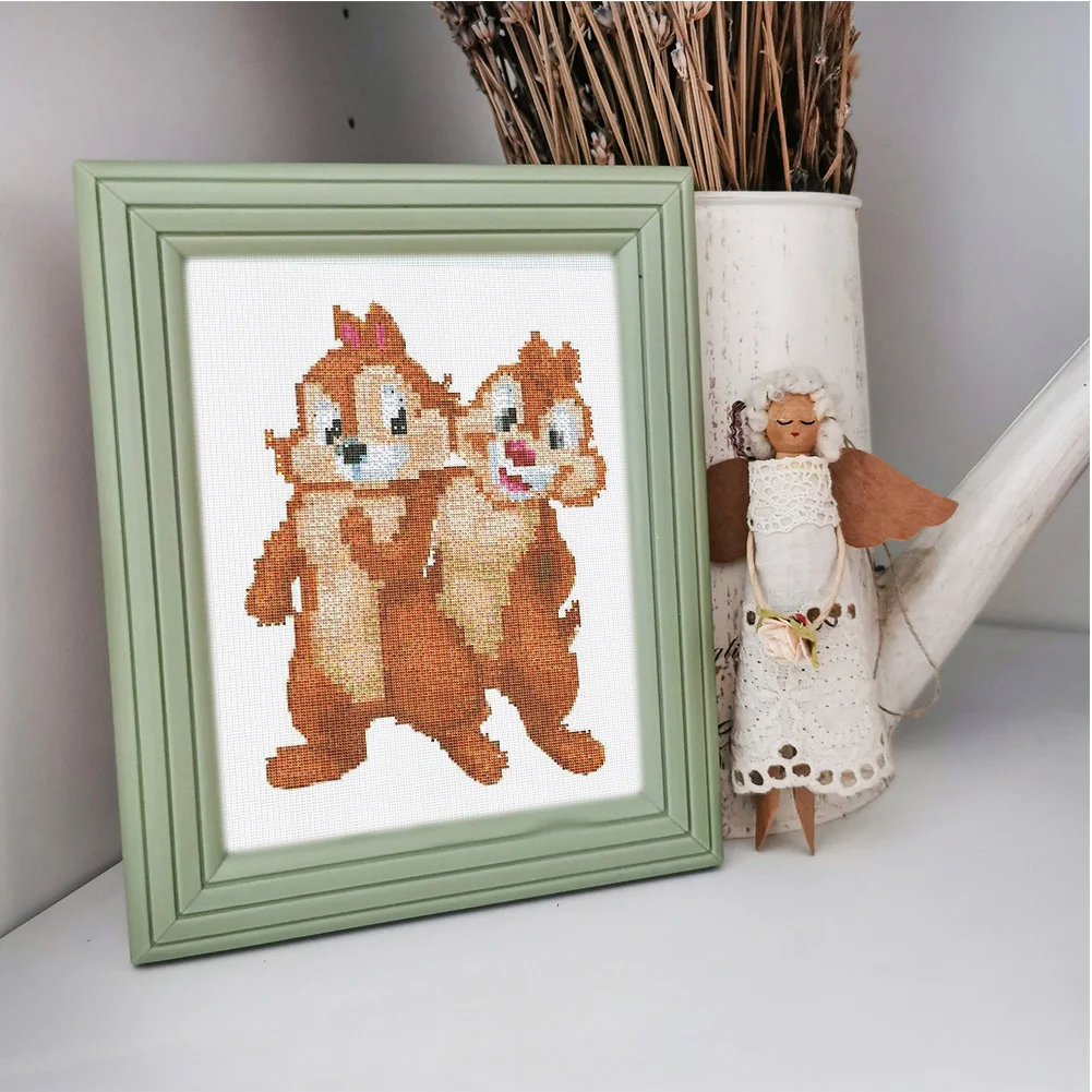 12pcs/a set 5D DIY Mickey Mini Square Diamond Painting for Desktop Decor No Frame(15*18cm)