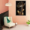 >SALE<5D DIY Diamond Painting Kits Black Gold Flowers Leaves Full Round Drill Art