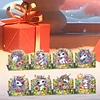8PCS DIY Diamond Art Greeting Cards Xmas Congratulations Cards & Gifts (Flower)