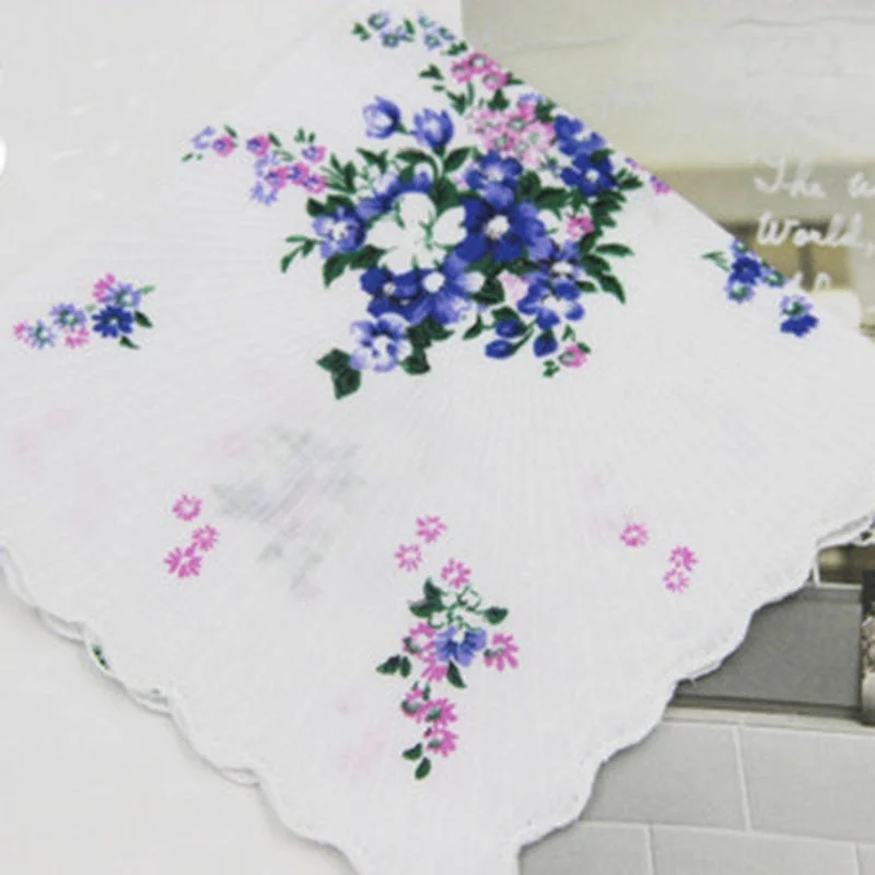 Handkerchiefs Women Printing Cute Square Towel Pocket Womens Elegant Simple Wipe Sweat Soft Cotton Trendy Casual Ladies 2020 New