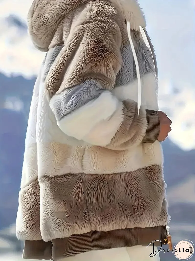 Cozy Tie-Dye Fleece Jacket for Women