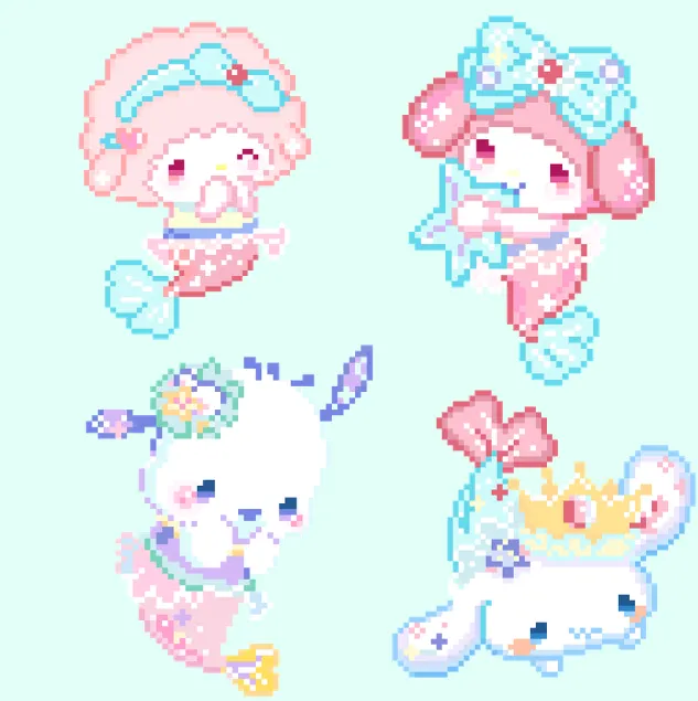 Mermaid Piano Melody Pocha Cinna Digital Pattern 