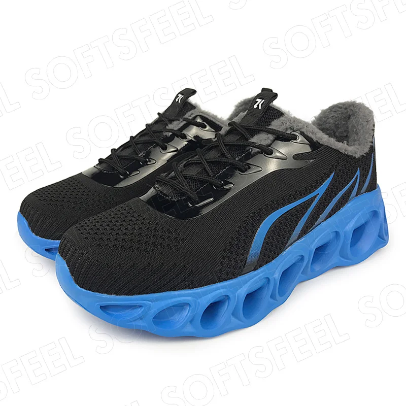 Softsfeel Men's Winter Relieve Foot Pain Perfect Walking Shoes - Black Blue