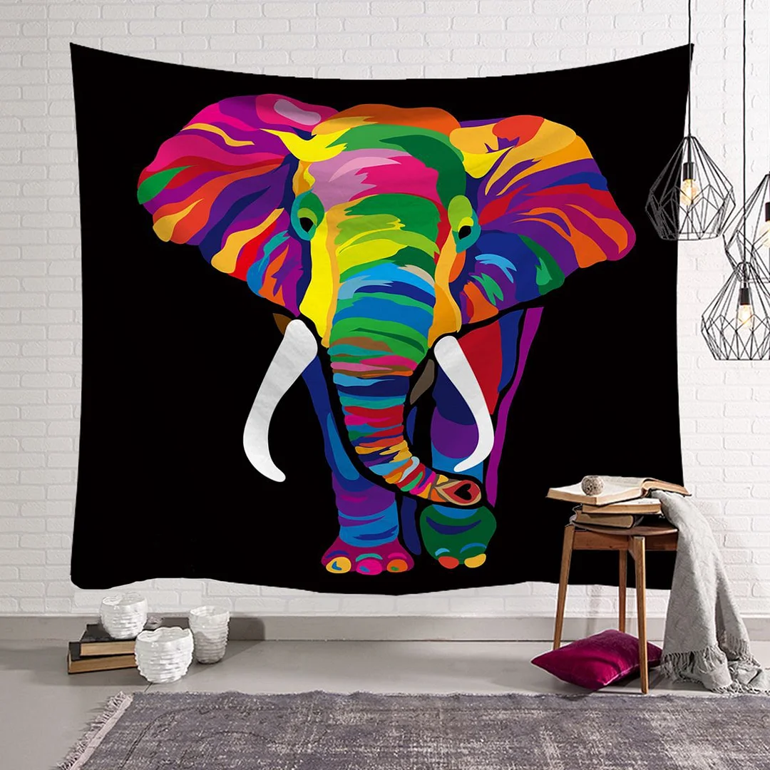 Bohemian Mandala Elephant Tapestry Wall Hanging Sandy Beach Picnic Throw Rug Blanket Camping Tent Travel Sleeping Pad Bedspread