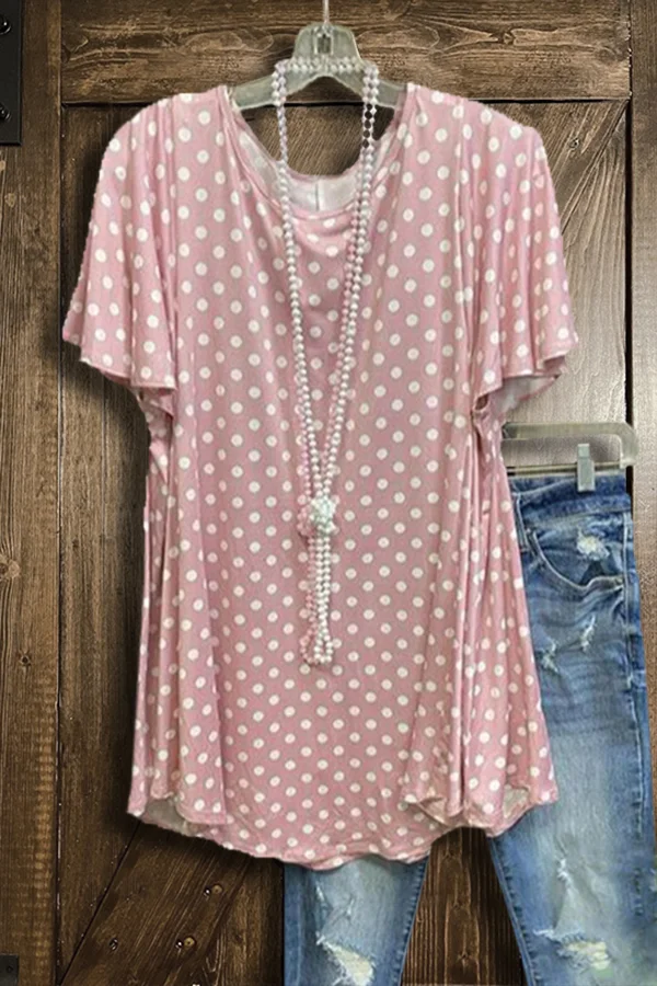 Casual Polka Dot Print T-shirt