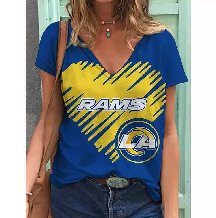 Los Angeles Rams Lightweight Short Sleeve V-Neck T-Shirt