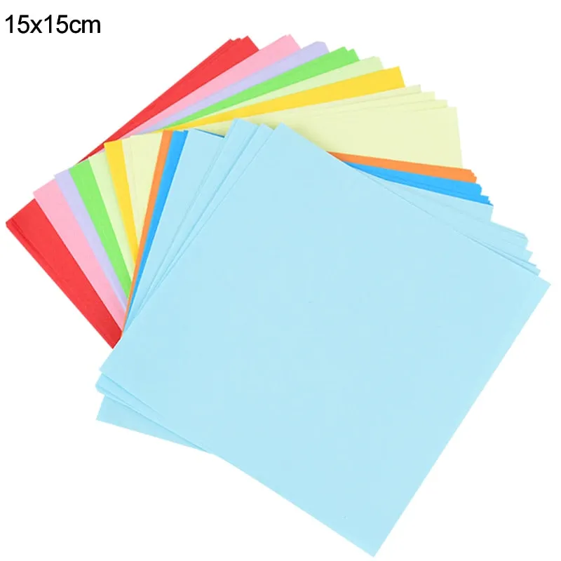 100pcs Square Origami Paper Double Sides Solid Color Folding Paper Multicolor Kids Handmade DIY Scrapbooking Craft Decor