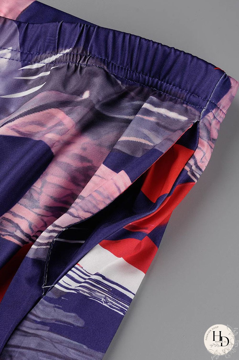 Tibetan Blue Casual Daily Print Three Quarter Two Pieces