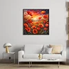 Poppy Field-11CT Stamped Cross Stitch 50*50cm/19.69*19.69in