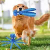 2Pcs Octopus Dog Toy No Stuffing Squeaky Plush Puzzle Toy Interactive Chew Toy