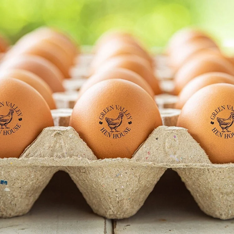 Egg Stamp Personalized Gift For Farmer, Custom Egg Stamps Chicken Coop Egg Stamper, Farmer Chicken Gifts, Hen Mini Egg Stamp For Farming