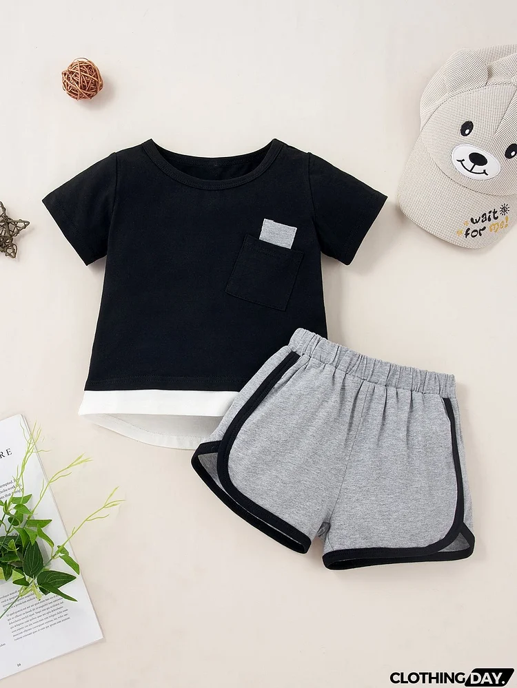 Round Neck Short Sleeve T-Shirt and Shorts Set