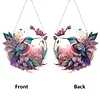 (Upgrade Size)DIY Double Sided Effect Diamond Painting Hanging Pendant Kit (Flower Bird)