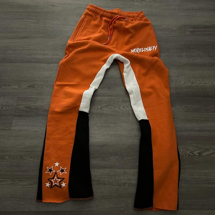Vintage More Loyalty Graphic Colorblock Flared Trousers - SOPULA