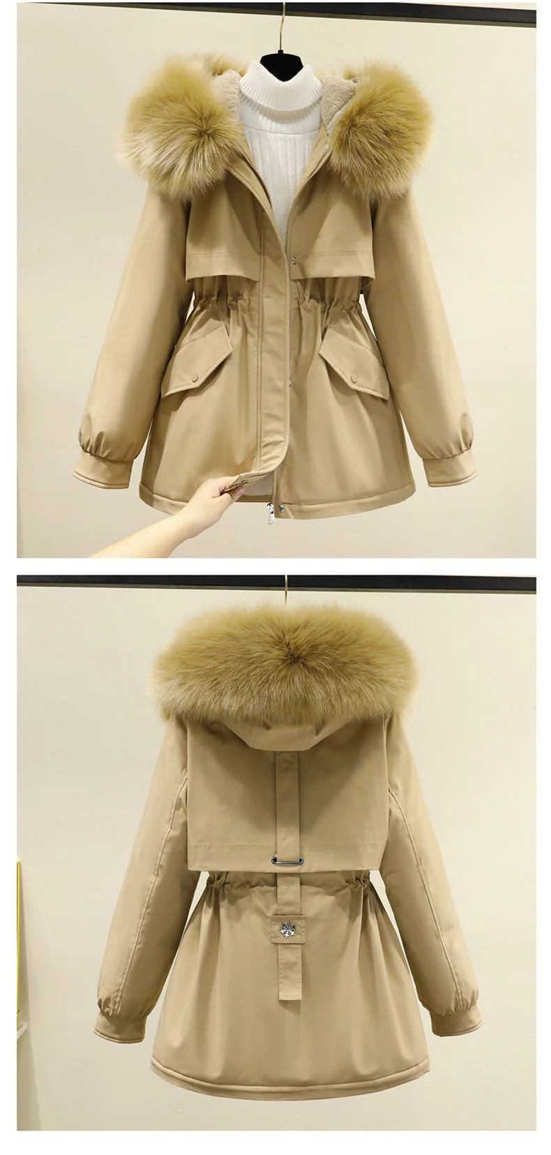 Women Long Sleeve Hooded Solid Color Puffer Coats