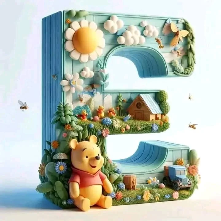 Diamond Painting - Full Round Drill - Pooh&Alphabet(Canvas|40*40cm)