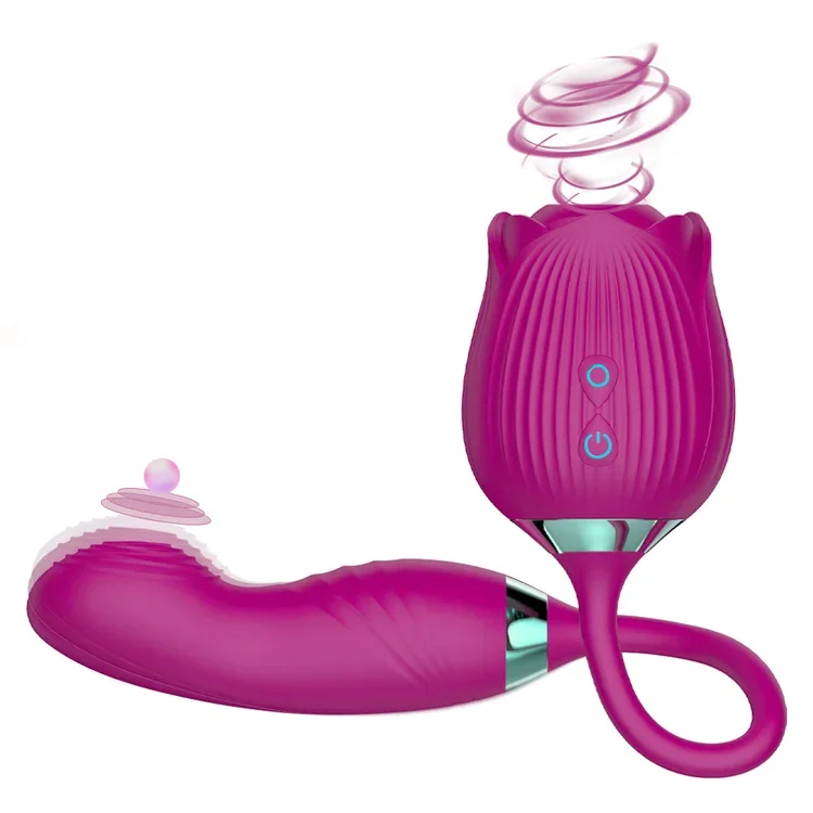 Rose Sexual Toys Sucking Vibrator with Rose Dildo