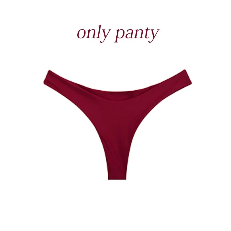 Bikini 2010 Mujer Women Swimwear Sexy Swimsuit Women Solid Biquini Push Up Brazilian Bandeau Bikini Set Padded Bra Bathing Suit