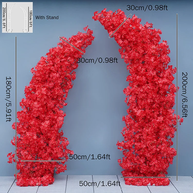 A7694 Red Cherry blossom series wedding Background Arch Flower stand