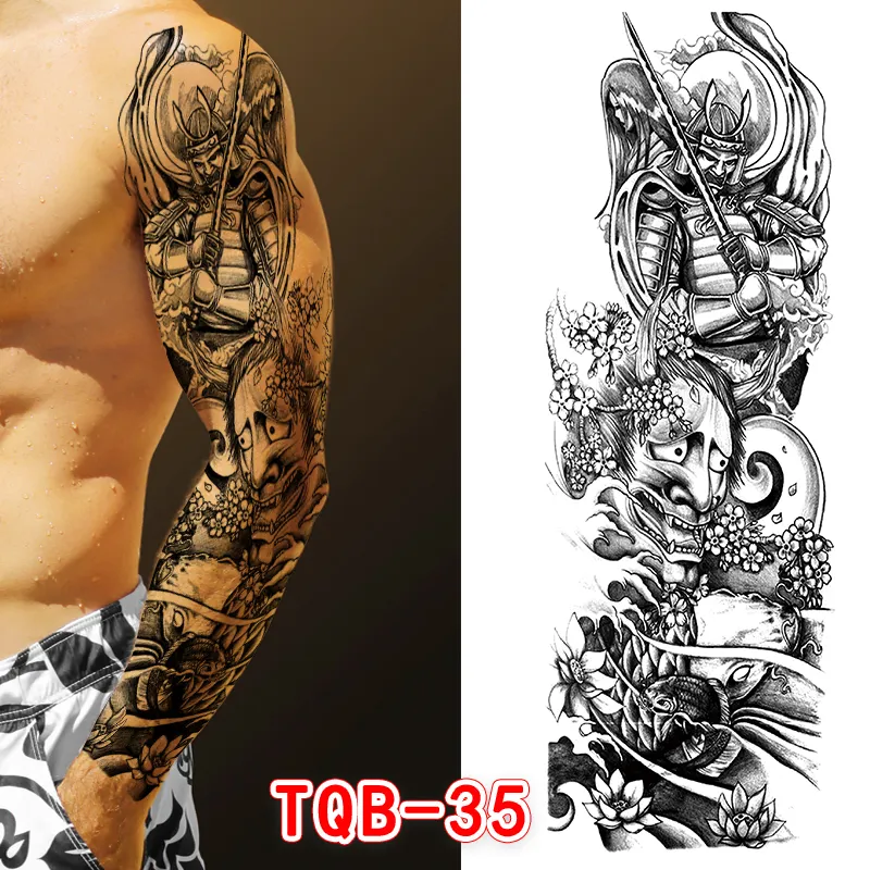 Sdrawing Temporari Tattoo Sticker for Men Death Skull Henna Skeleton King Animal Arm Leg Tatoo Pattern Fake Tattoo for Woman