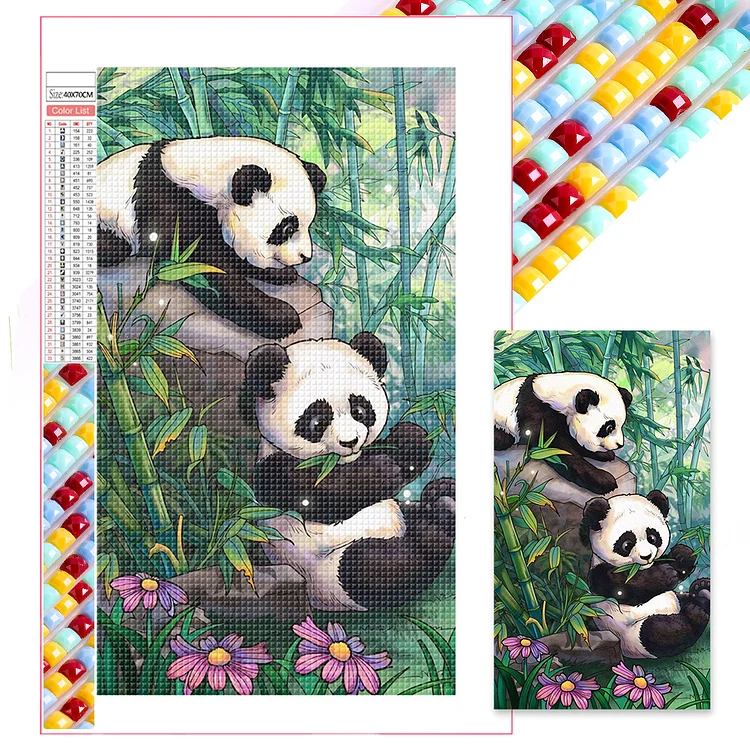 Diamond Painting - Full Square - Bamboo Forest Panda(45*75cm)