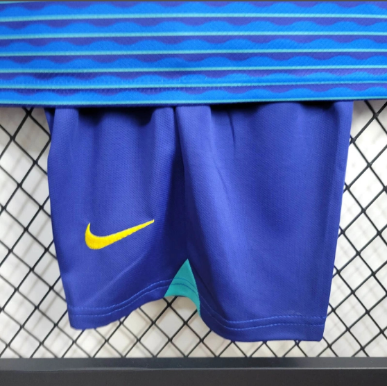 2024 Brazil Away Kids Kit Football jersey Thai Quality