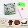 Wooden DIY Sheep Diamond Painting Kit Note Box with 160 Papers for Office Desk