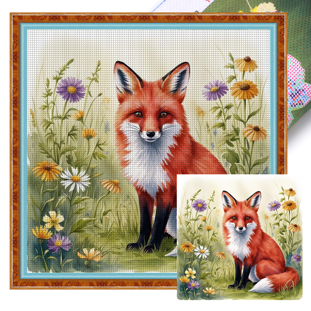 Fox Full 11CT Pre-stamped Canvas(45*45cm) Cross Stitch