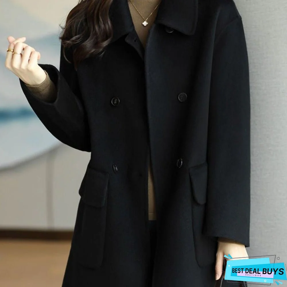 Thickened and Slim Woolen Coat In Autumn and Winter