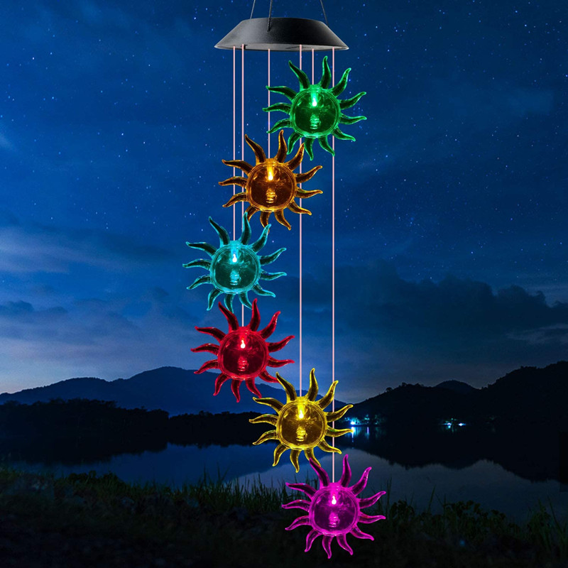 

Waterproof Solar LED Sun-Wine Chimes Light, 501 Original