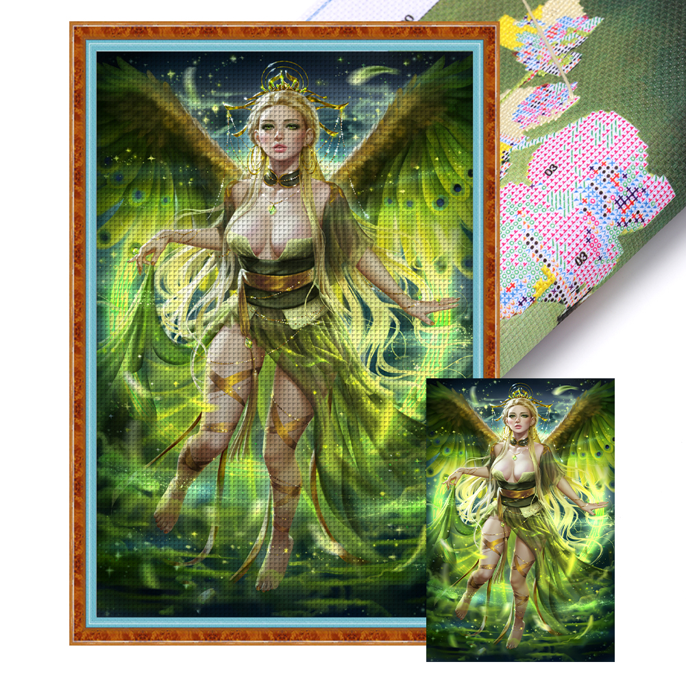 Angel Girl Full 11CT Pre-stamped Canvas(50*75cm) Cross Stitch
