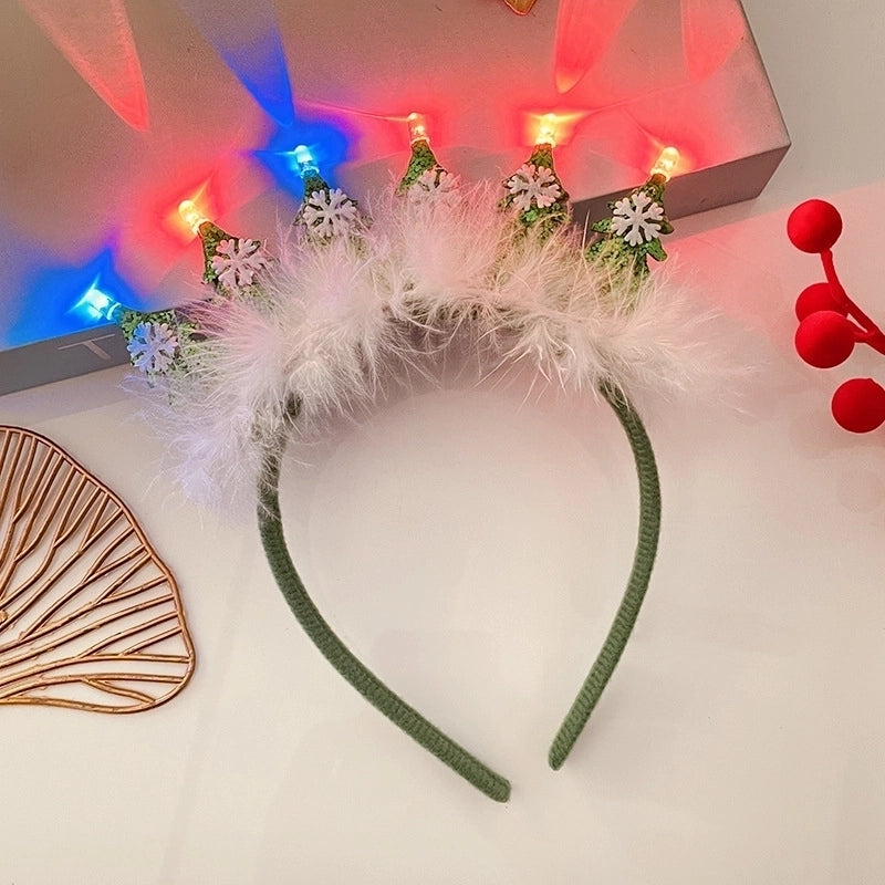 Christmas IG Style Women’s Christmas Hat Christmas Tree Letter Sequin Hair Clip Hair Band