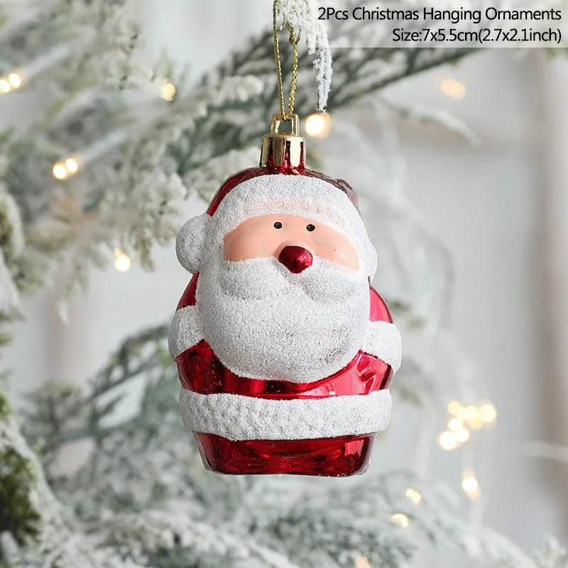 2pcs Christmas Tree Hanging Pendant Ornaments Merry Christmas Decorations For Home Happy New Year Kids Gift Xmas Navidad Noel