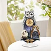 (US Local)Acrylic Special Shape Owl Diamond Painting Clock Ornaments Kit for Home Decor