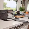 2PCS Camping Dinnerware Organizer with Dividers Motorhome Camping Glass Carrier