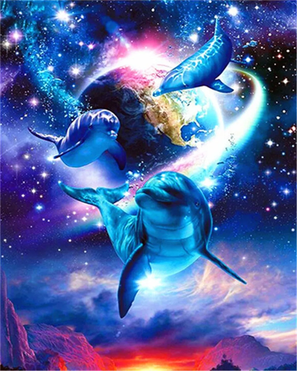 DIY Painting By Numbers Dream Dolphin Planet diy-painting-by-numbers-dream-dolphin-planet