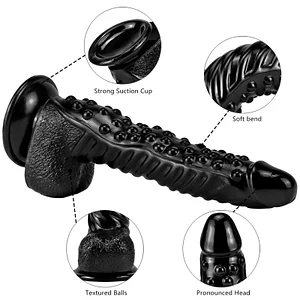 10.62 Inches Realistic Black Dildo With Strong Suction Cup