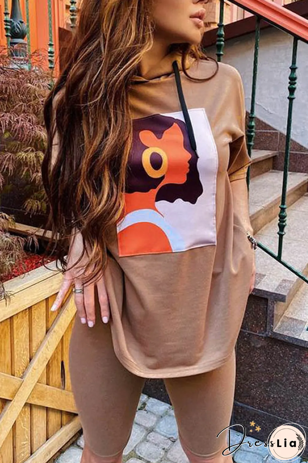Cartoon Print Hoodie Two Pieces Sets