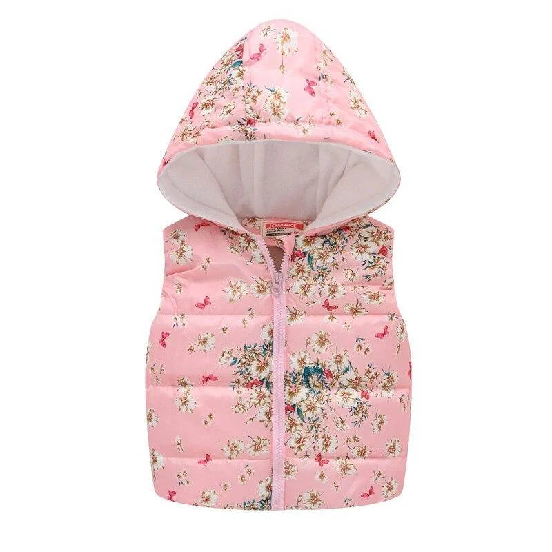 2020 new autumn and winter casual printed flower vest sleeveless top girl jacket girl vest child jacket