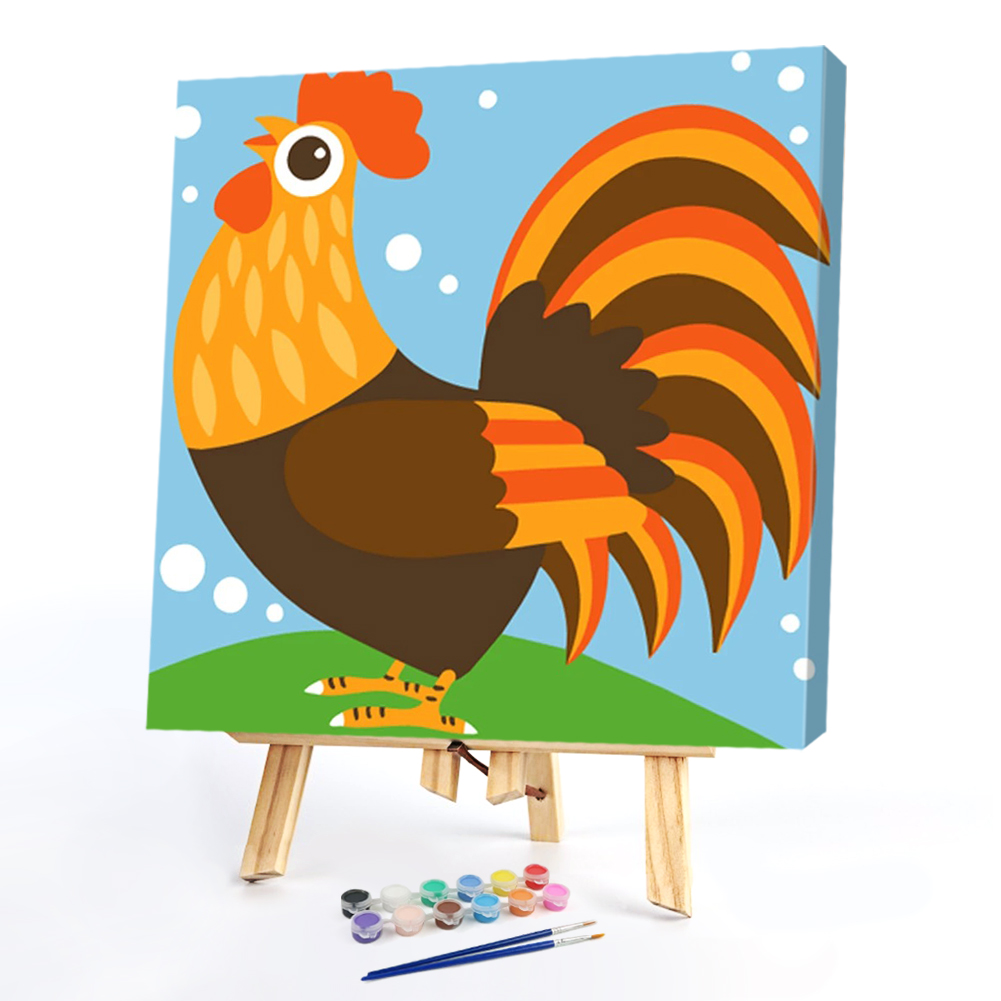 

20*20CM - Paint By Numbers - Cartoon Chicken, 501 Original