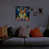 Full Round Drill Framed Light Up Diamond Painting Kits, LED Glowing Wall Art Decor for Home Bedroom Holiday Gifts