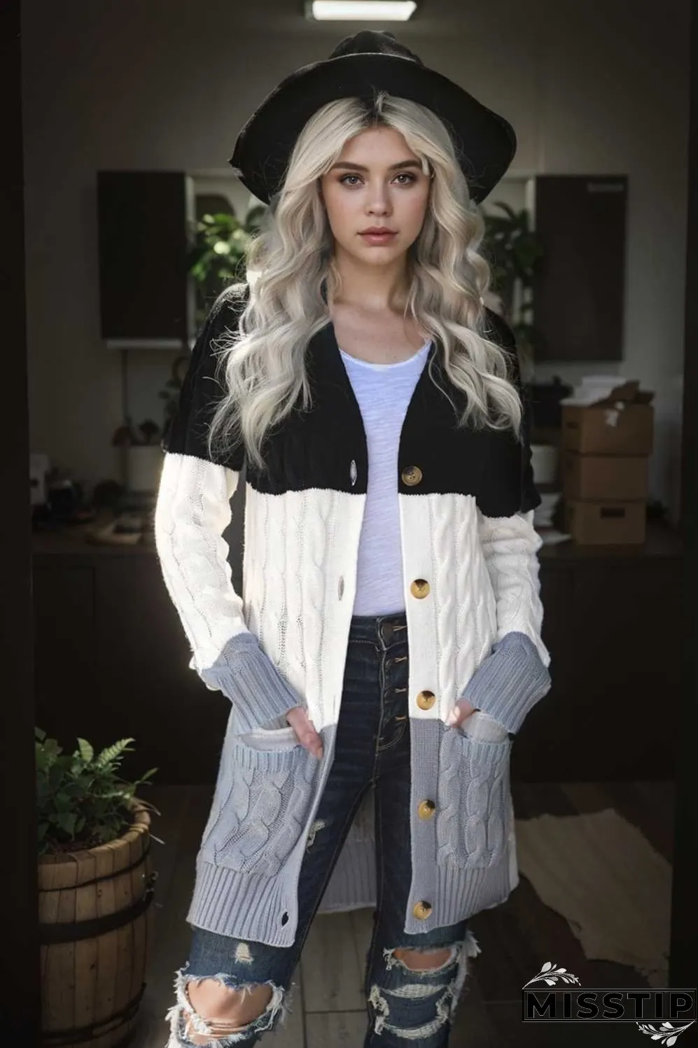 cozy cable knit button front long sleeve cardigan