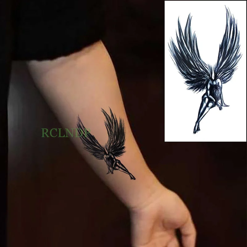 Waterproof Temporary Tattoo Stickers Angel Wing fake Tatto Flash Tatoo Tatouage Body Art Hand Back Foot for Girl Women Men lady