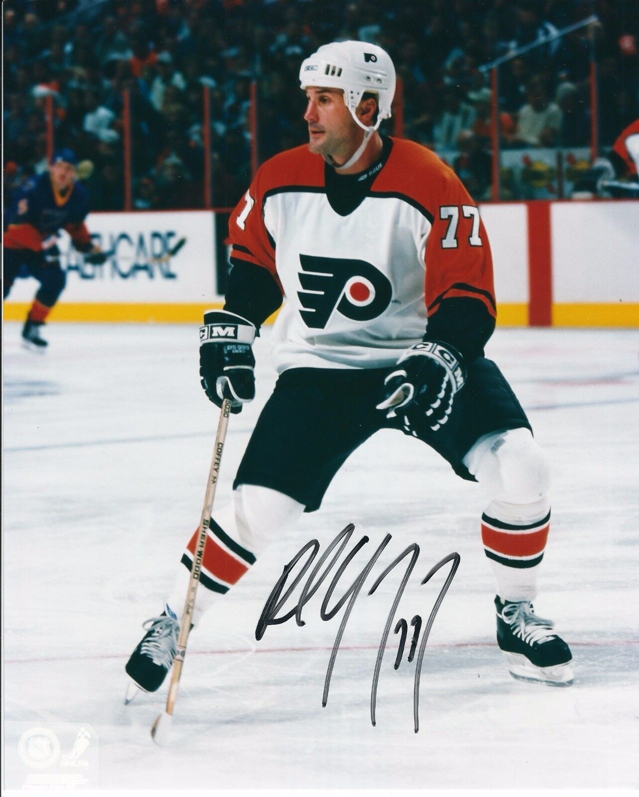 Signed 8x10 PAUL COFFEY Philadelphia Flyers Autographed Photo Poster painting - COA