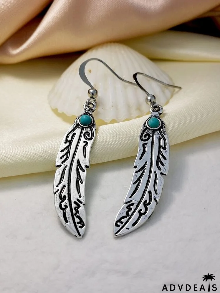 Feather Drop Earrings