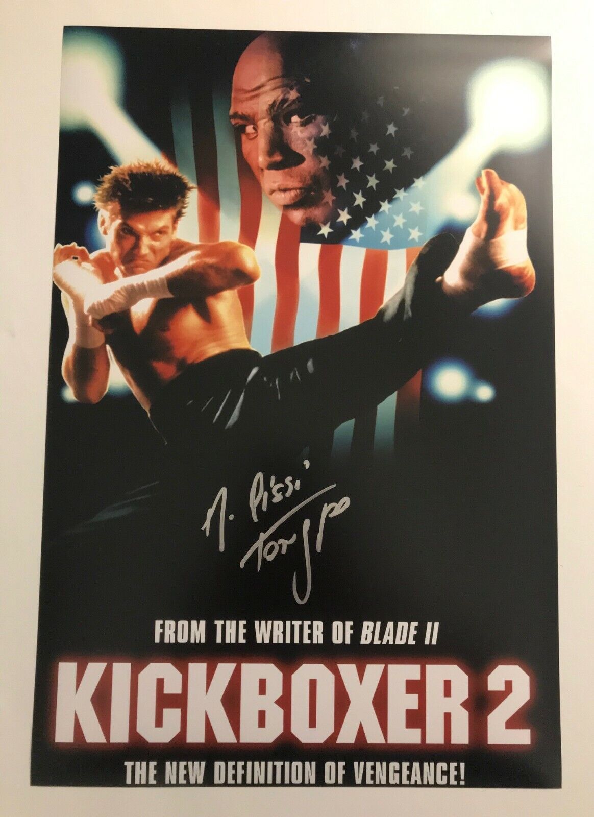 GFA Kickboxer 2 Movie Tong Po * MICHEL QISSI * Signed 12x18 Photo Poster painting PROOF MH9 COA