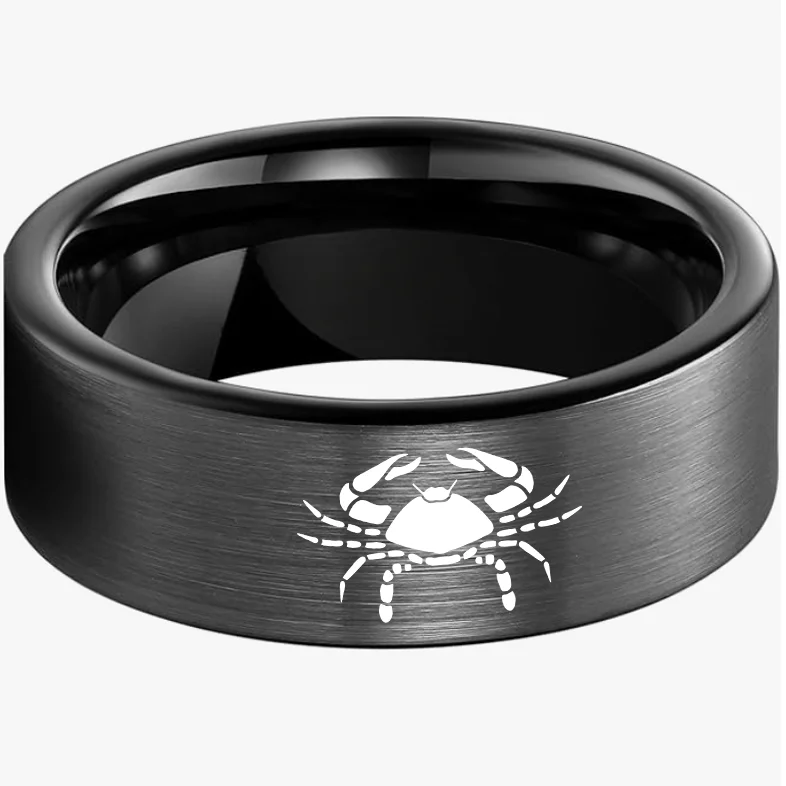 Wedding Fashion Cancer Tungsten Rings and Flat Black Band Edge Comfort Fit for Men and Women 4MM 6MM 8MM