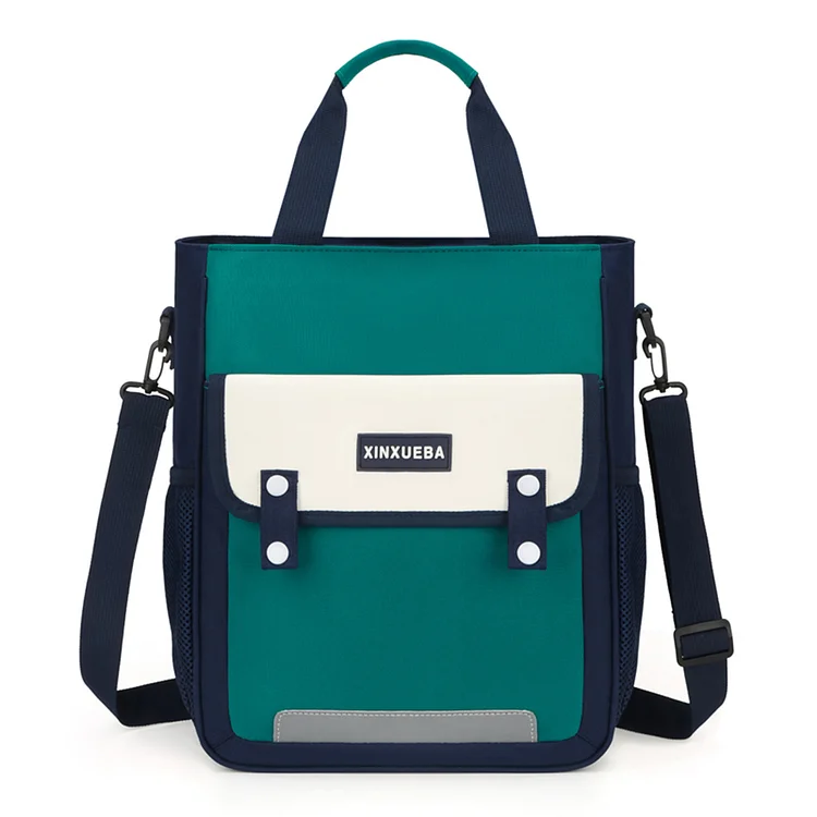 Nylon Backpack Zipper Teens Large Capacity Waterproof with Handle (Green)