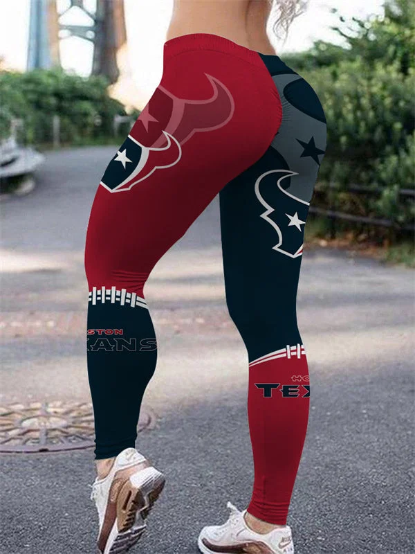 Houston Texans Women's High Waist  Push Up Print Lounge Leggings